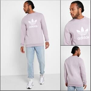 Adidas Men's Trefoil Warm-up Crew Sweatshirt Light Purple sz L